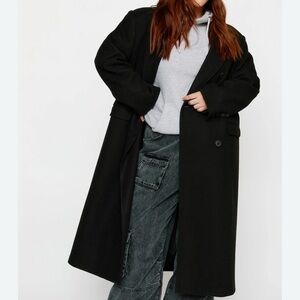 Nasty Gal Black Tailored Long Coat